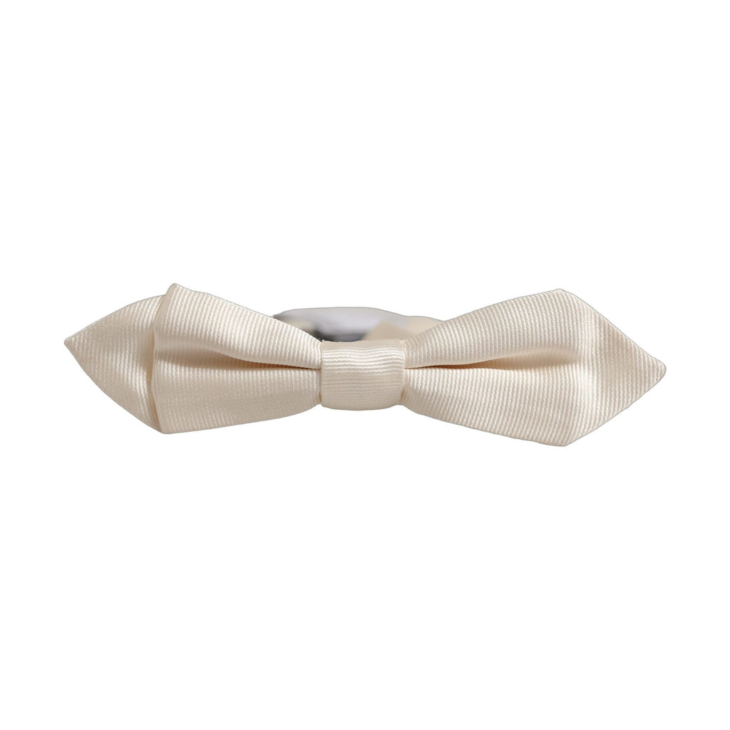 Dolce & Gabbana Men White 100% Silk Adjustable Neck Papillon Bow Tie