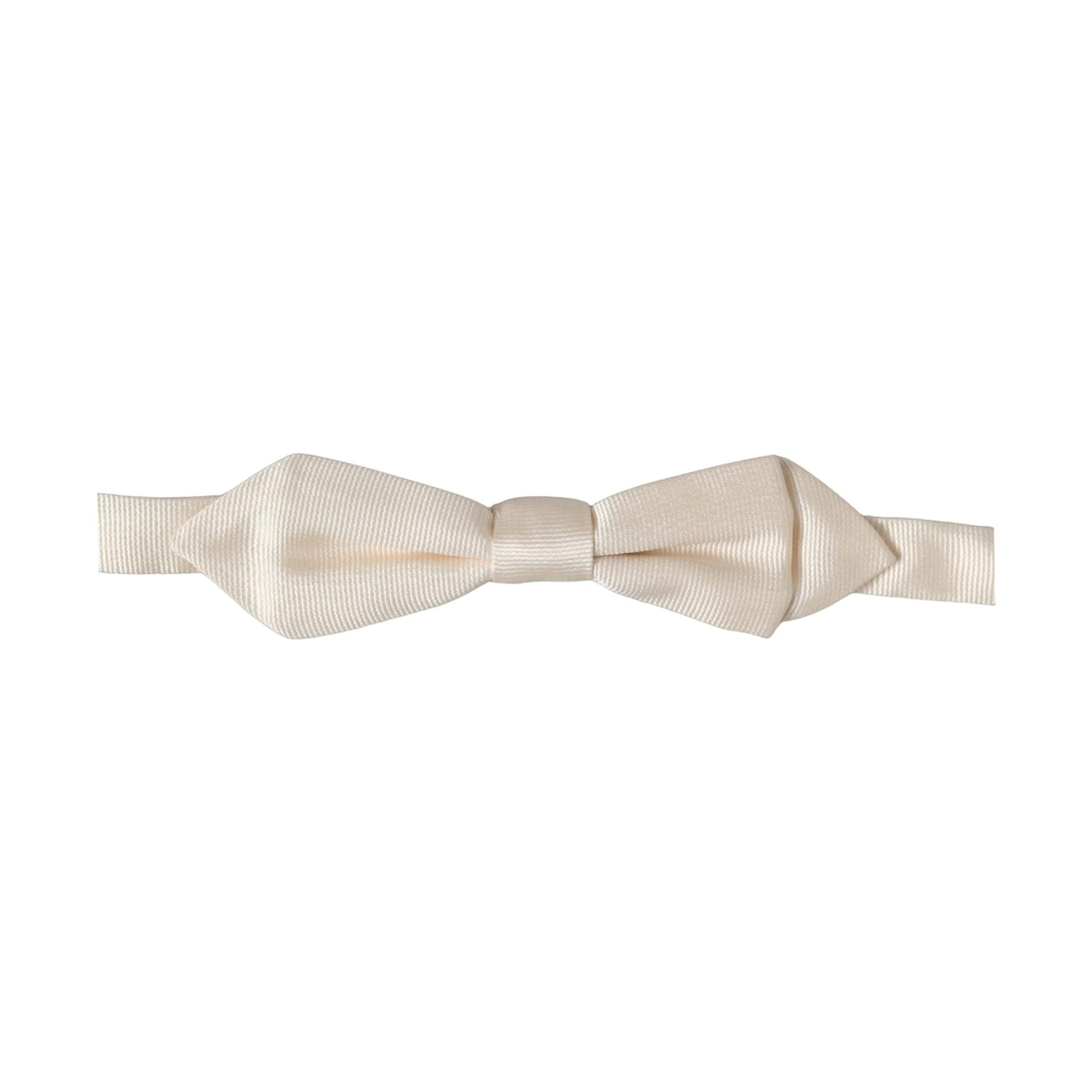 Dolce & Gabbana Men White 100% Silk Adjustable Neck Papillon Bow Tie