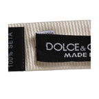 Dolce & Gabbana Men White 100% Silk Adjustable Neck Papillon Bow Tie