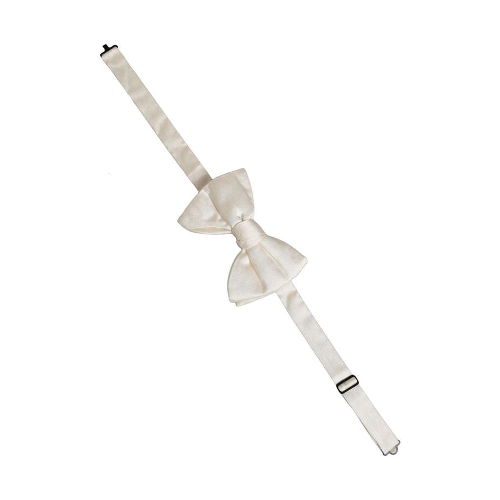 Dolce & Gabbana Men White 100% Silk Adjustable Neck Papillon Bow Tie
