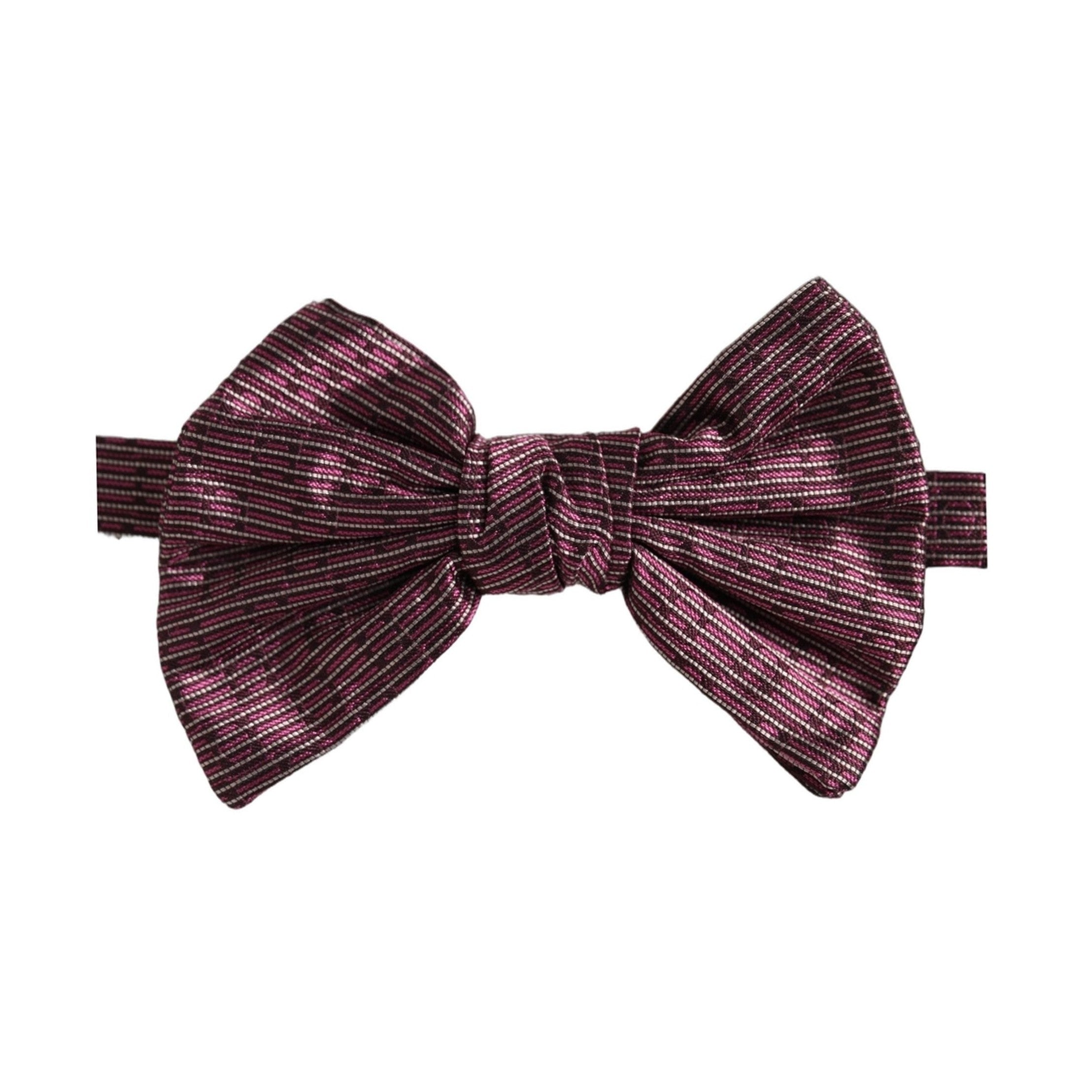 Dolce & Gabbana Men Maroon 100% Silk Adjustable Neck Papillon Bow Tie