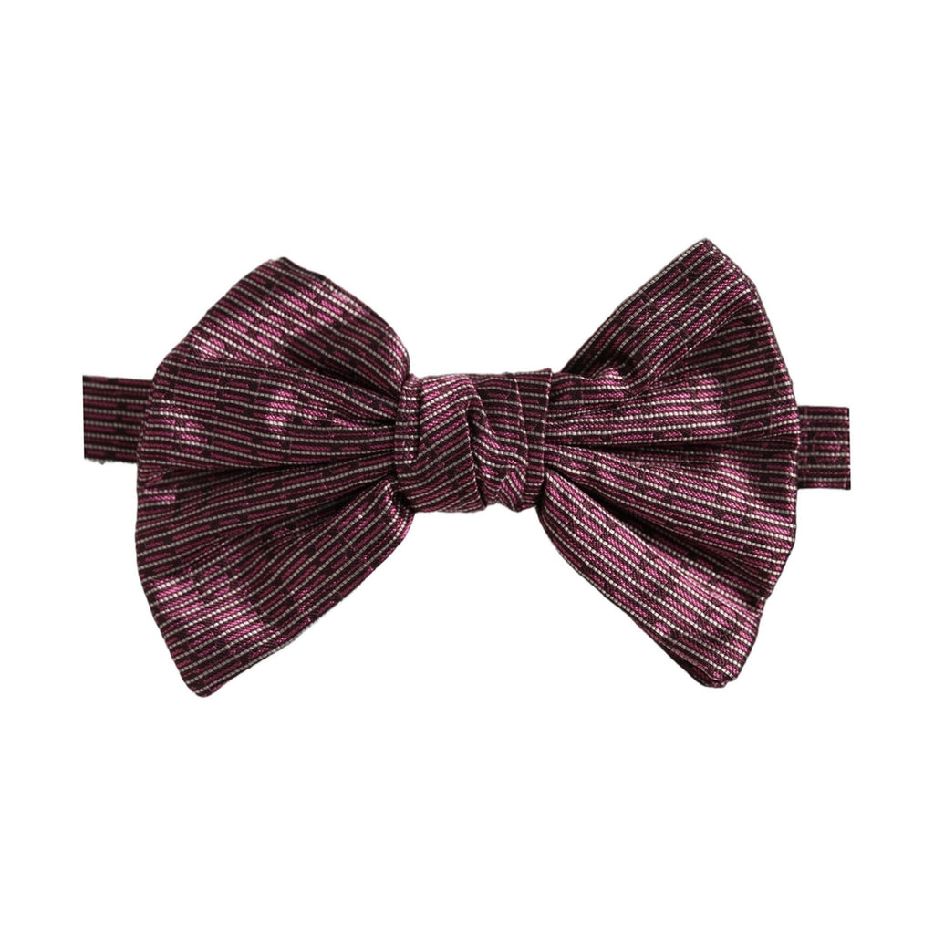 Dolce & Gabbana Men Maroon 100% Silk Adjustable Neck Papillon Bow Tie