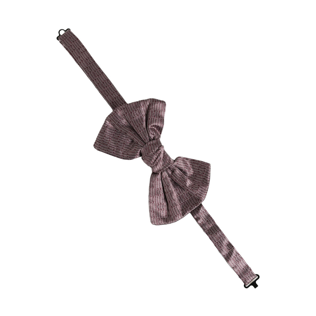 Dolce & Gabbana Men Maroon 100% Silk Adjustable Neck Papillon Bow Tie