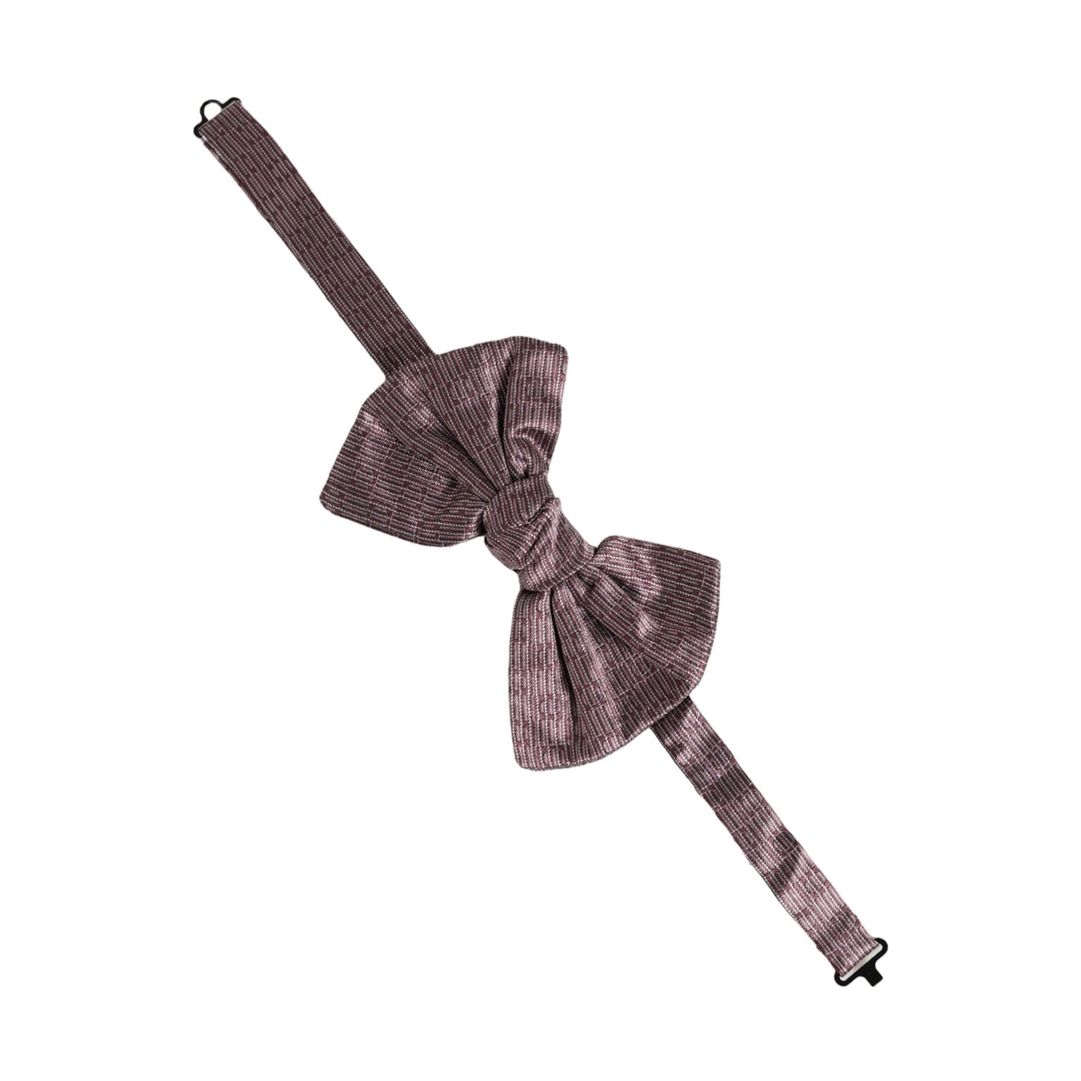 Dolce & Gabbana Men Maroon 100% Silk Adjustable Neck Papillon Bow Tie