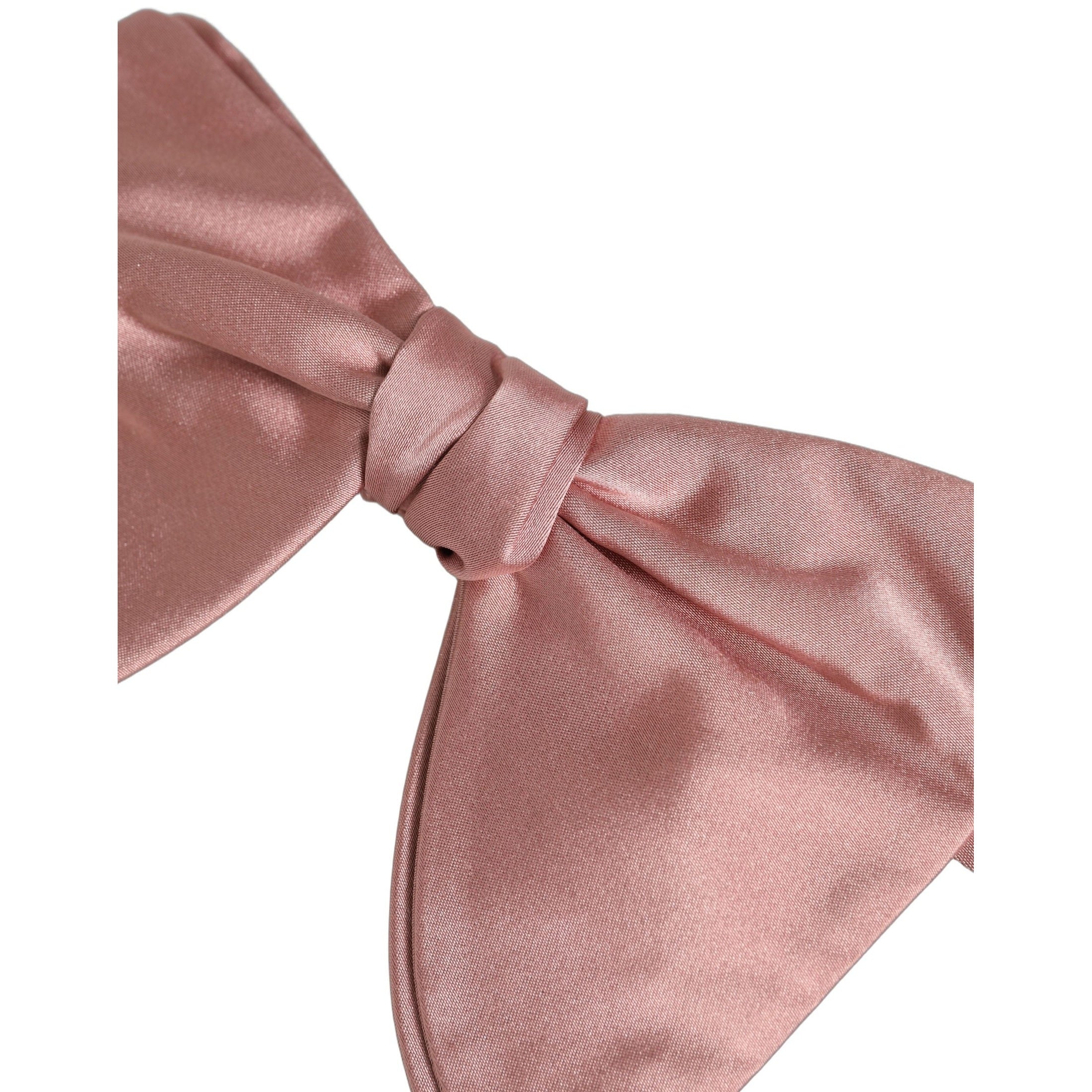 Dolce & Gabbana Men Pink 100% Silk Adjustable Neck Papillon Bow Tie