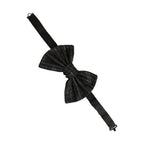 Dolce & Gabbana Men Black Pinstripe Silk Adjustable Neck Papillon Bow Tie