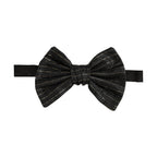 Dolce & Gabbana Men Black Pinstripe Silk Adjustable Neck Papillon Bow Tie
