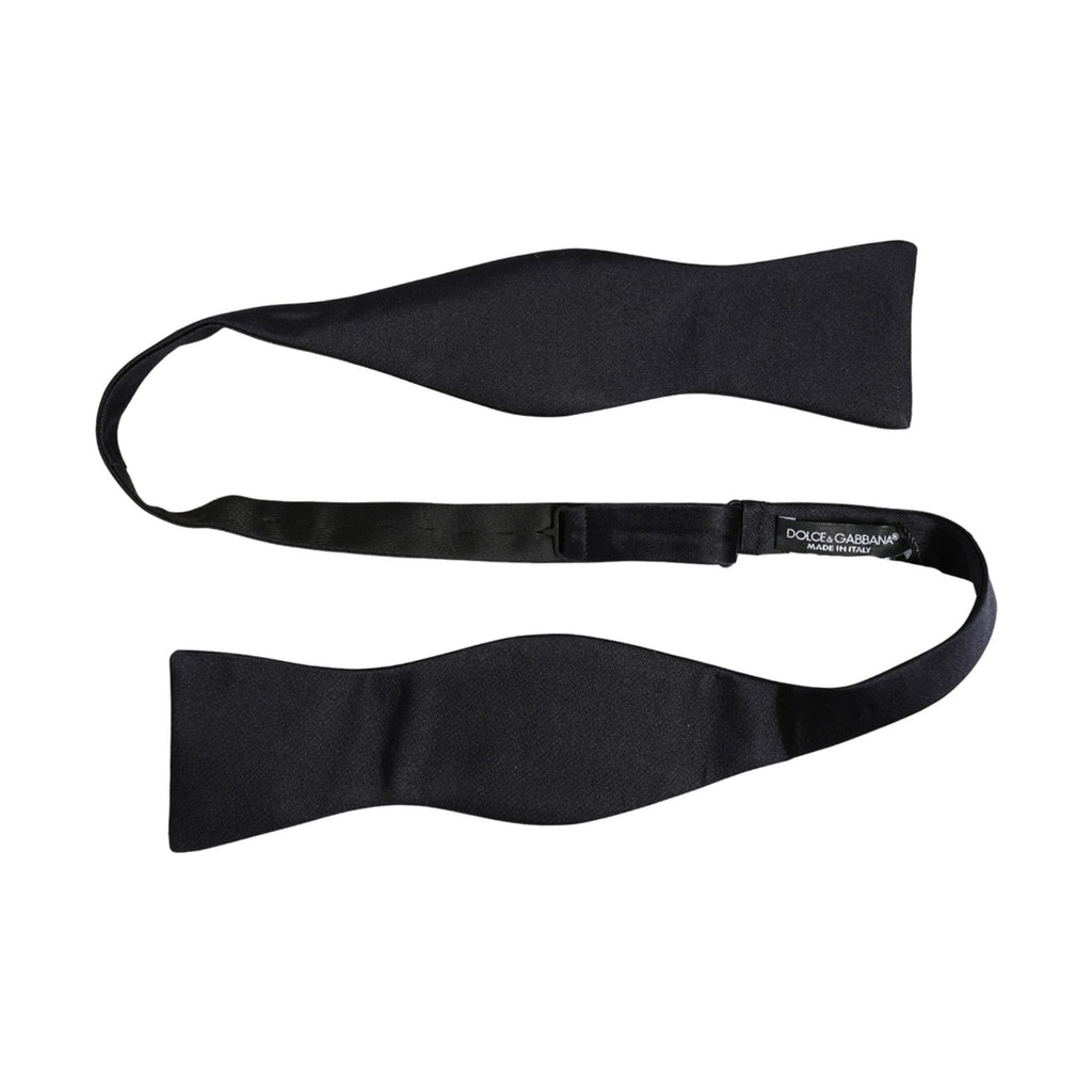 Dolce & Gabbana Men Black 100% Silk Adjustable Neck Papillon Bow Tie