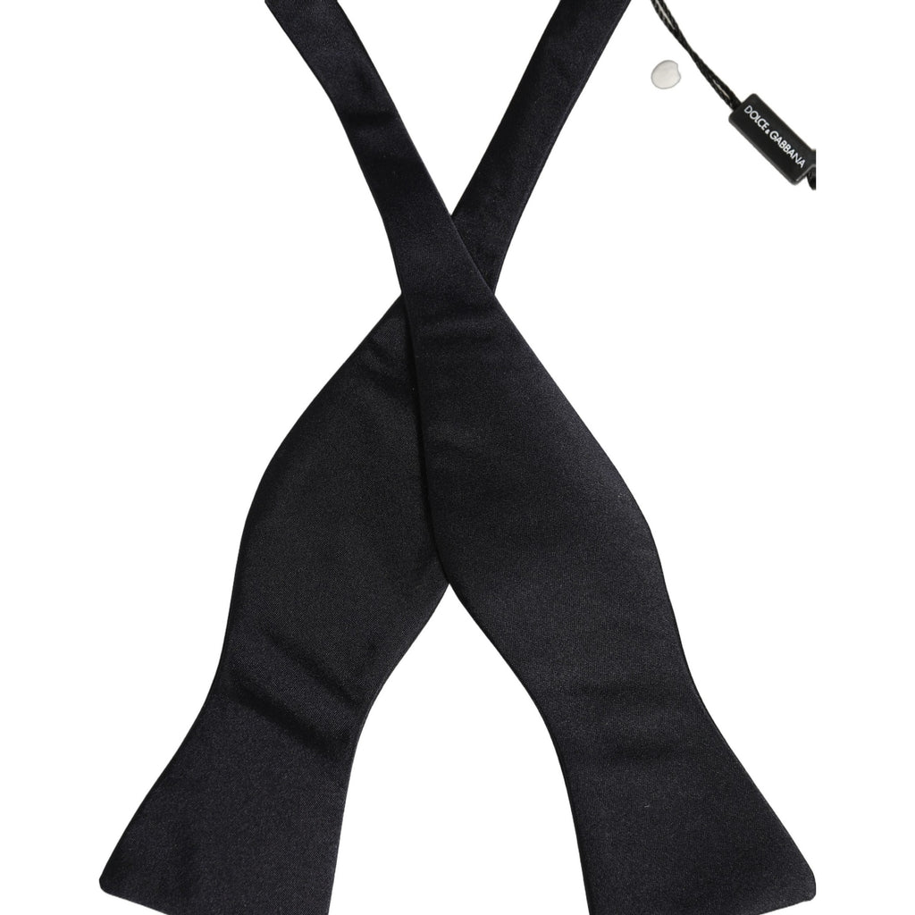Dolce & Gabbana Men Black 100% Silk Adjustable Neck Papillon Bow Tie