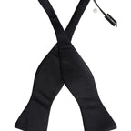 Dolce & Gabbana Men Black 100% Silk Adjustable Neck Papillon Bow Tie