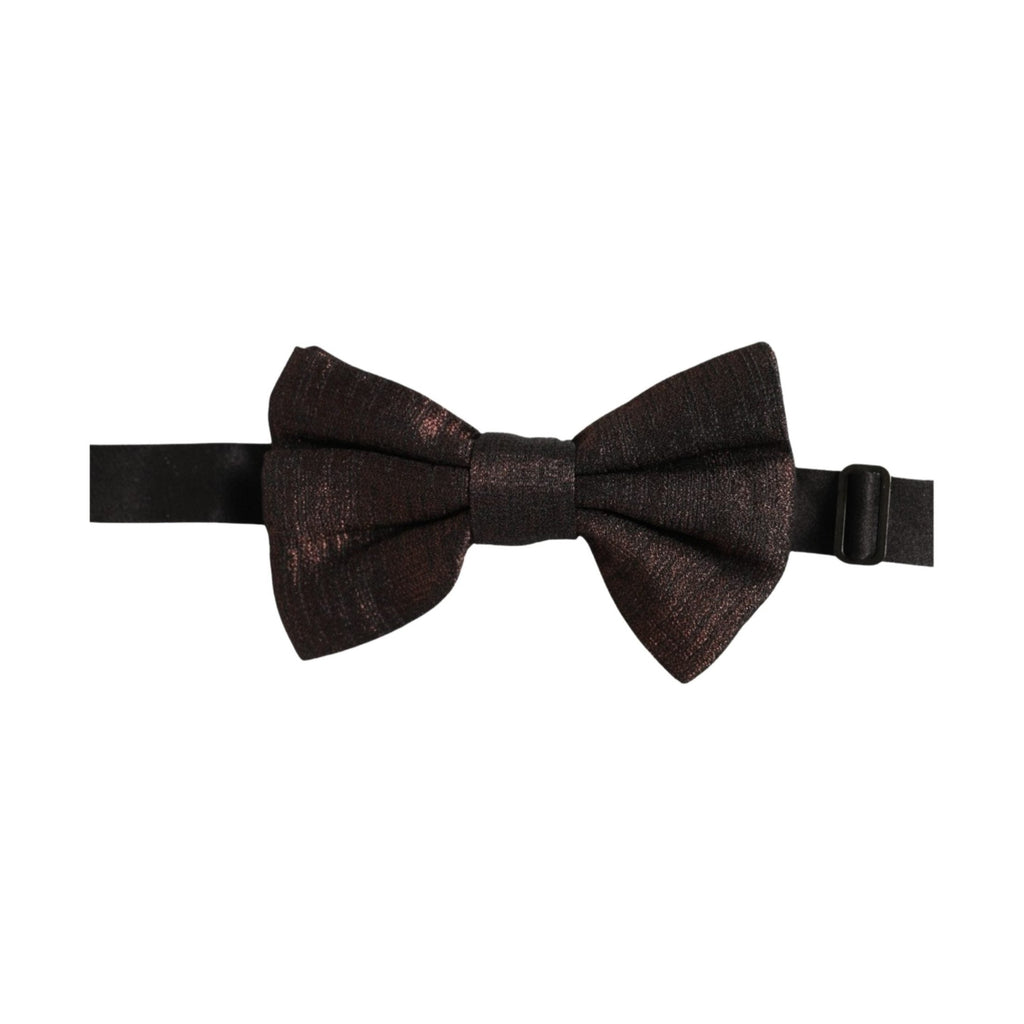 Dolce & Gabbana Men Brown 100% Silk Adjustable Neck Papillon Bow Tie