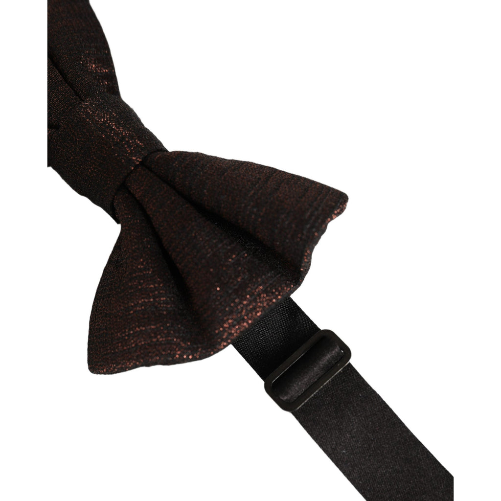 Dolce & Gabbana Men Brown 100% Silk Adjustable Neck Papillon Bow Tie