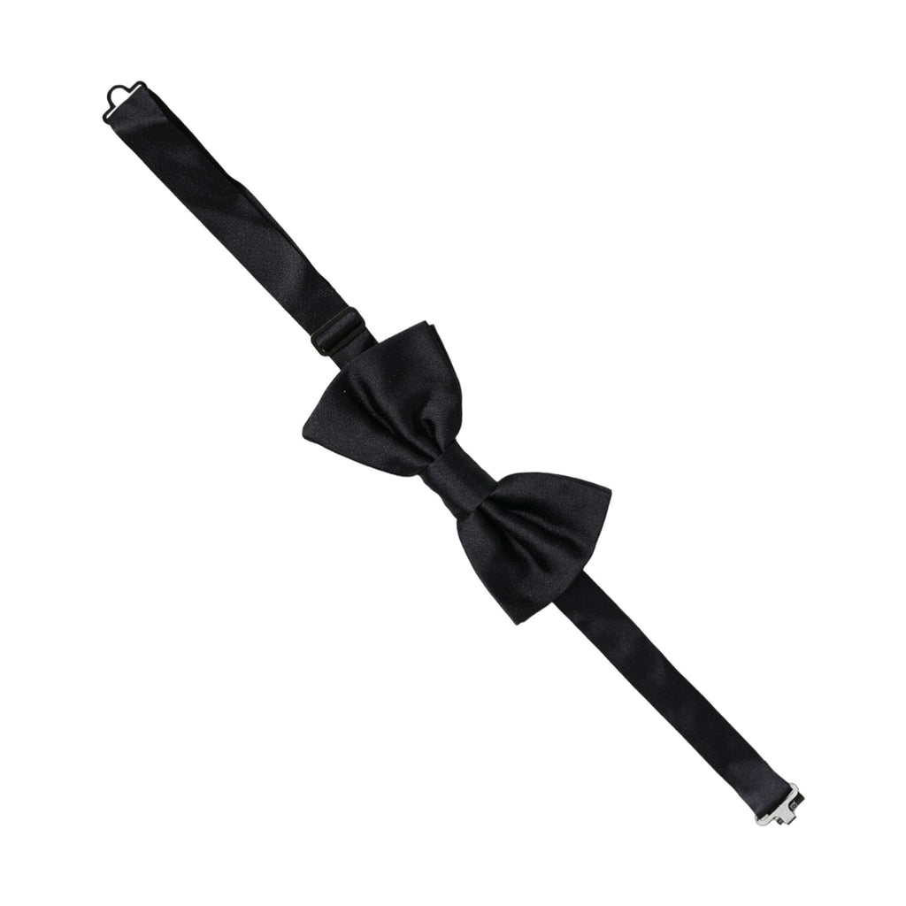 Dolce & Gabbana Men Black 100% Silk Adjustable Neck Papillon Bow Tie