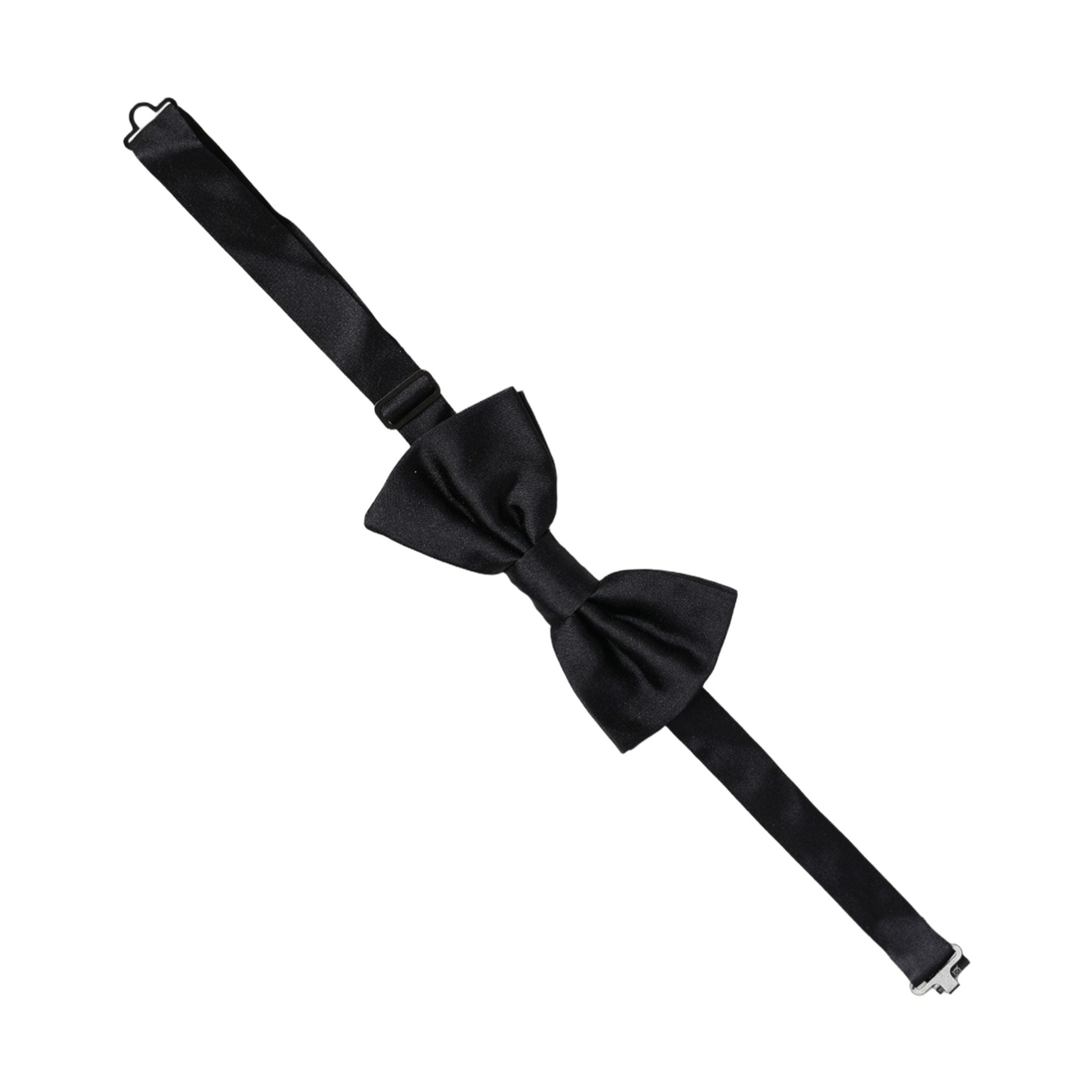 Dolce & Gabbana Men Black 100% Silk Adjustable Neck Papillon Bow Tie