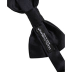 Dolce & Gabbana Men Black 100% Silk Adjustable Neck Papillon Bow Tie