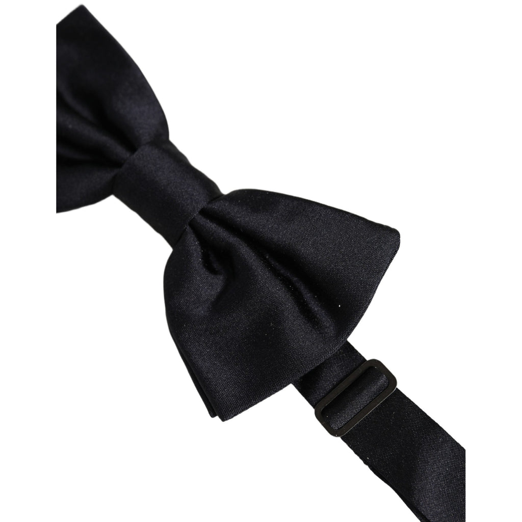 Dolce & Gabbana Men Black 100% Silk Adjustable Neck Papillon Bow Tie