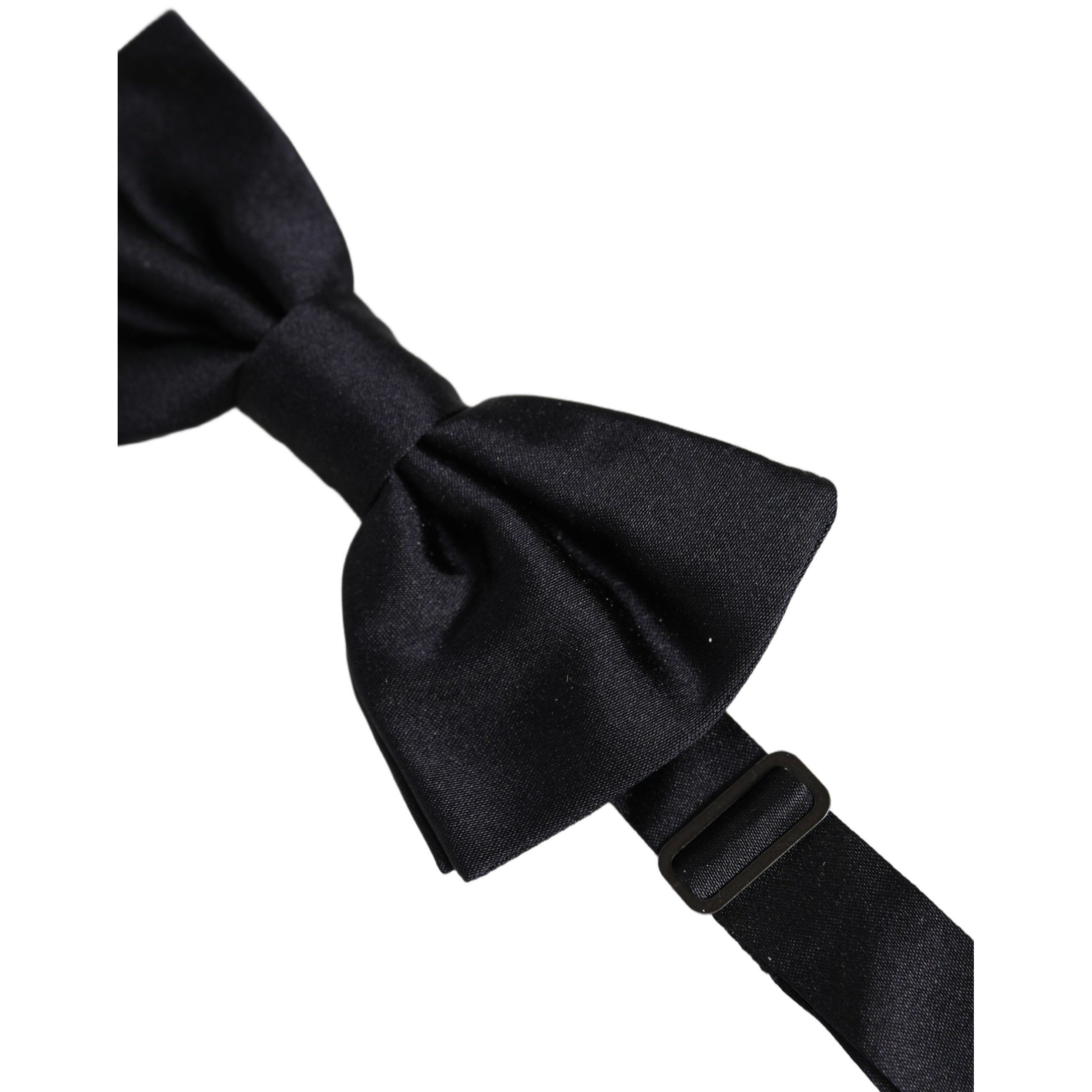 Dolce & Gabbana Men Black 100% Silk Adjustable Neck Papillon Bow Tie