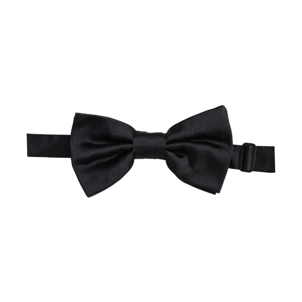 Dolce & Gabbana Men Black 100% Silk Adjustable Neck Papillon Bow Tie
