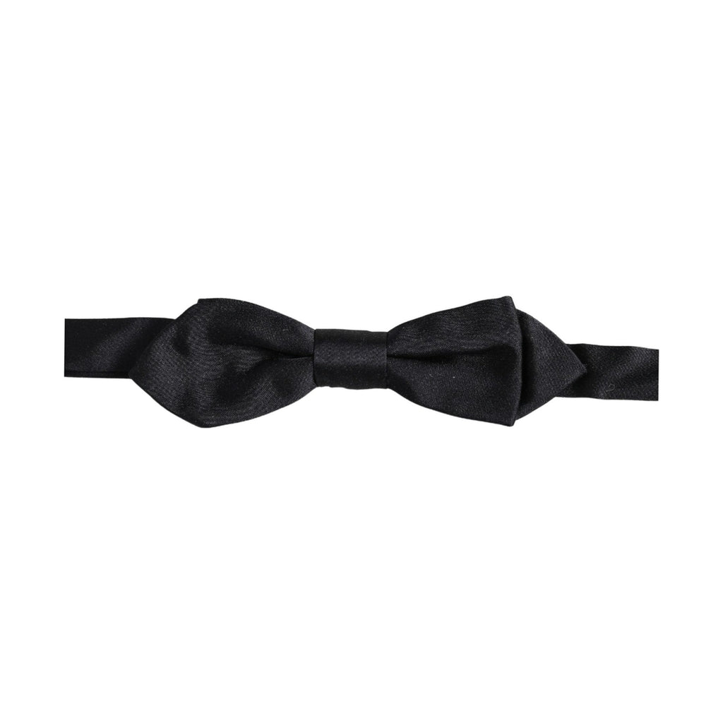 Dolce & Gabbana Men Black 100% Silk Adjustable Neck Papillon Bow Tie