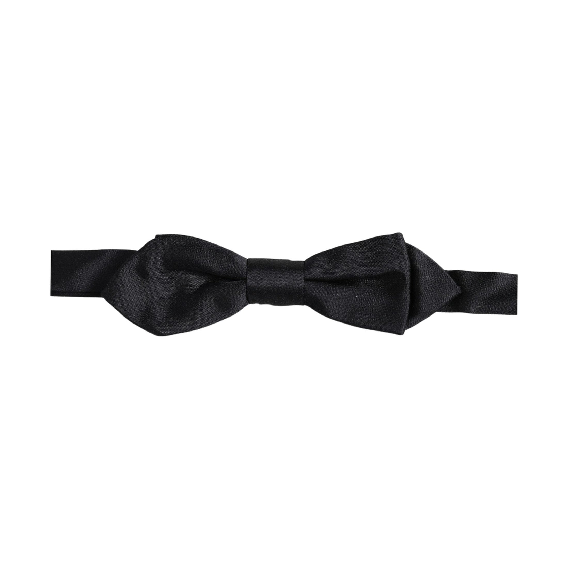 Dolce & Gabbana Men Black 100% Silk Adjustable Neck Papillon Bow Tie
