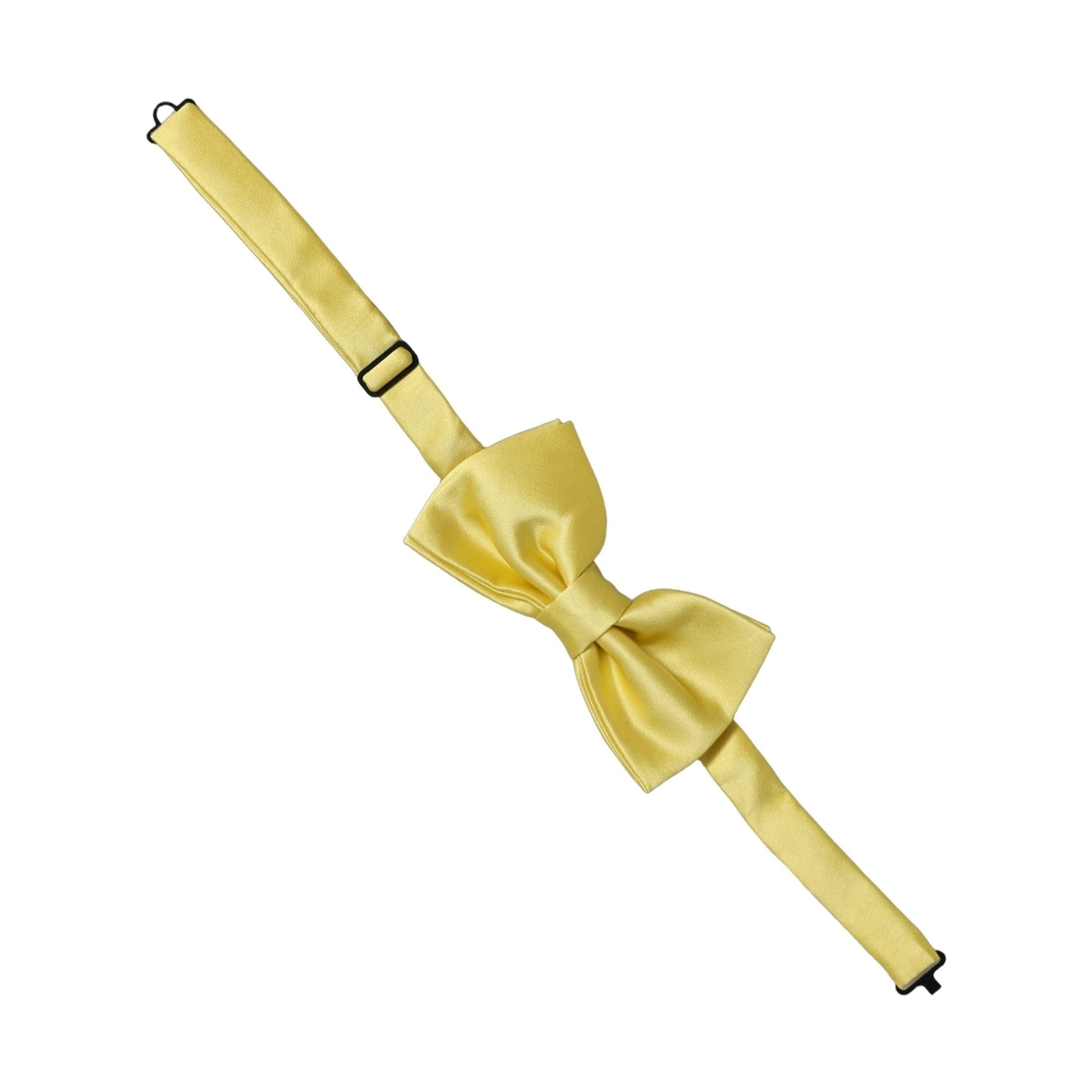 Dolce & Gabbana Men Yellow 100% Silk Adjustable Neck Papillon Bow Tie