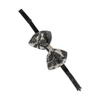 Dolce & Gabbana Men Black Silver Floral Adjustable Neck Papillon Bow Tie