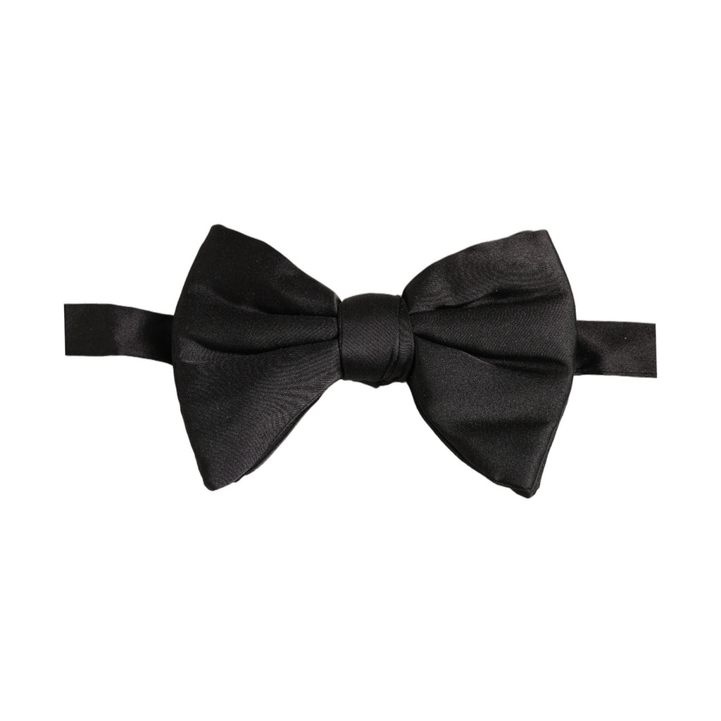 Dolce & Gabbana Men Black 100% Silk Adjustable Neck Papillon Bow Tie