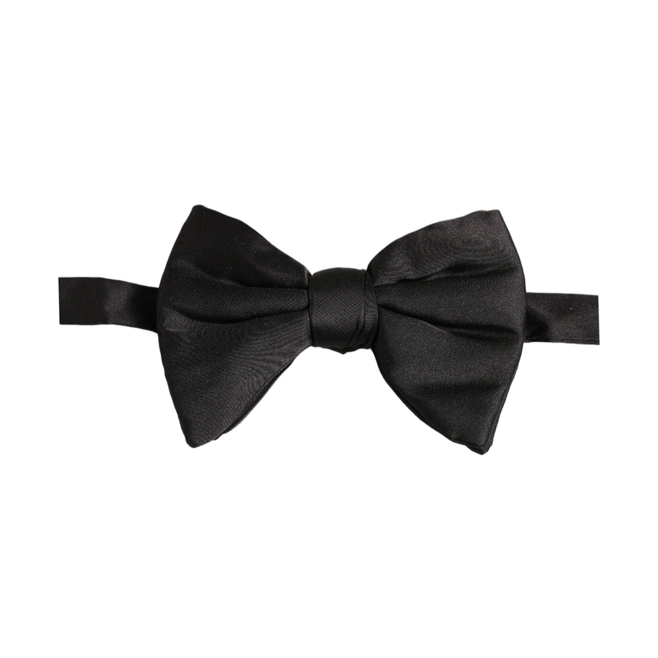 Dolce & Gabbana Men Black 100% Silk Adjustable Neck Papillon Bow Tie