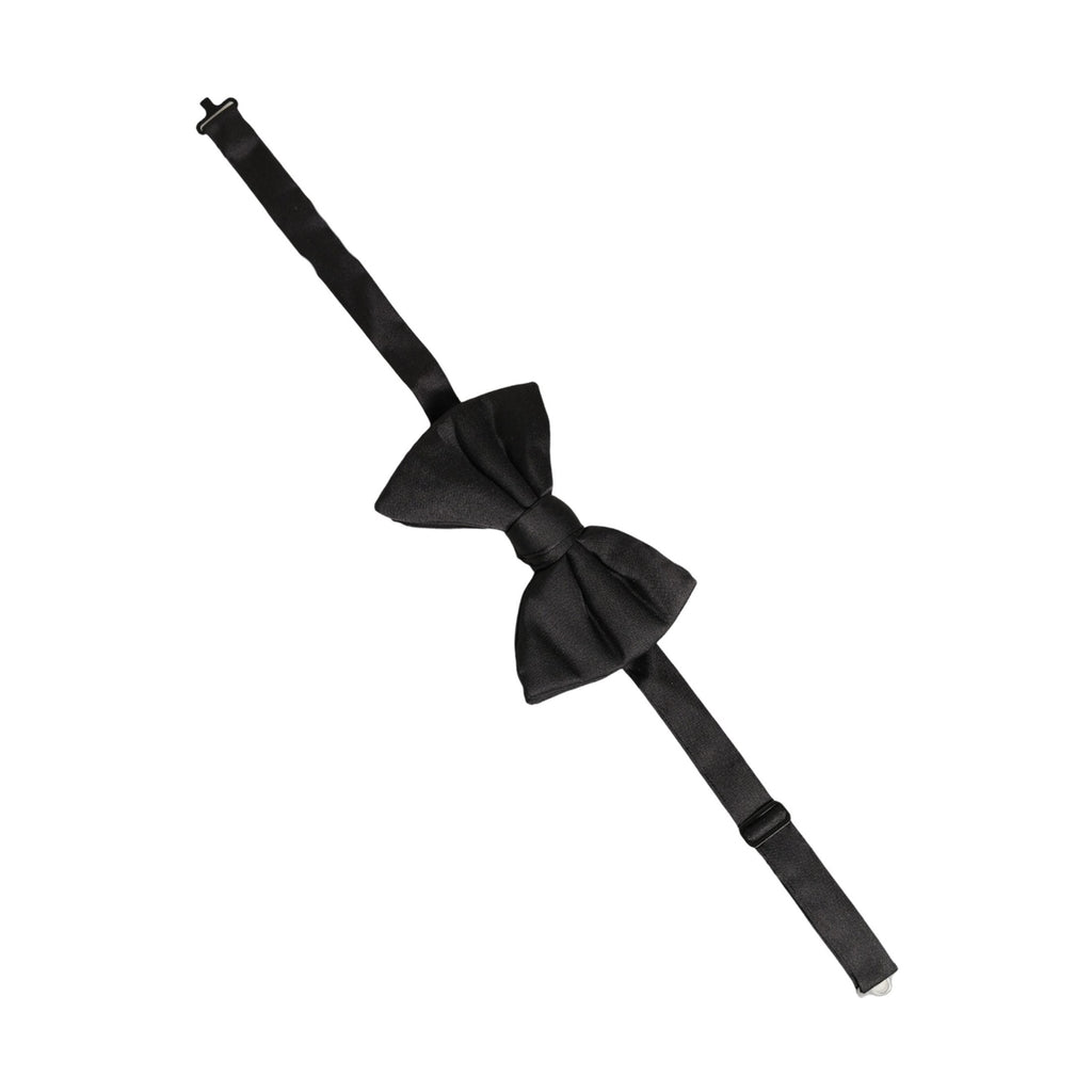 Dolce & Gabbana Men Black 100% Silk Adjustable Neck Papillon Bow Tie