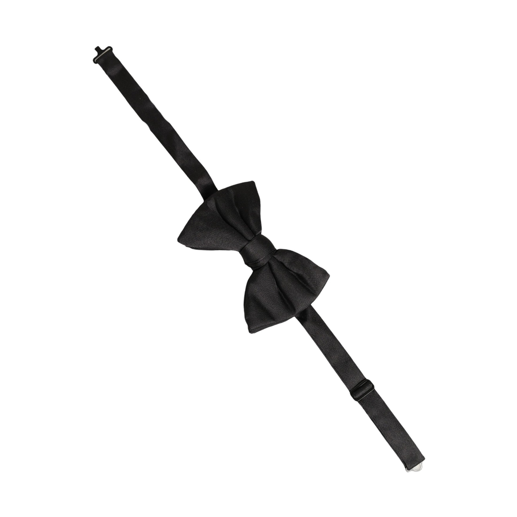 Dolce & Gabbana Men Black 100% Silk Adjustable Neck Papillon Bow Tie