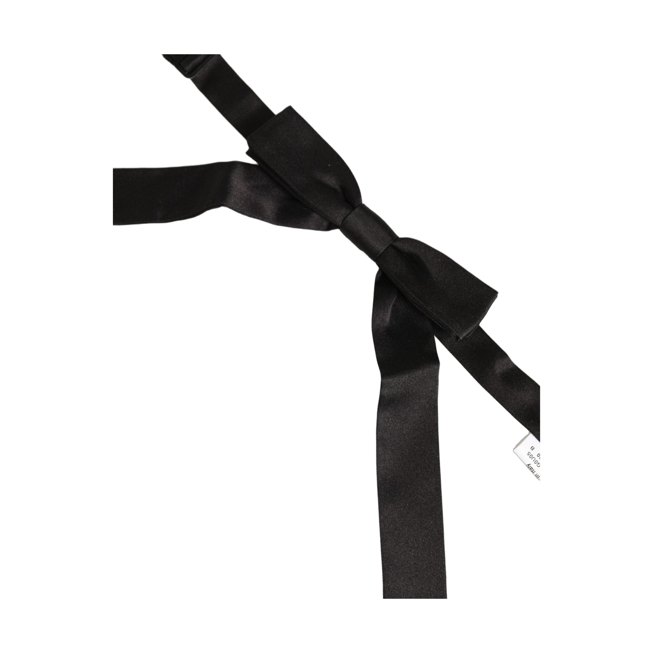Dolce & Gabbana Men Black 100% SIlk Adjustable Neck Papillon Bow Tie