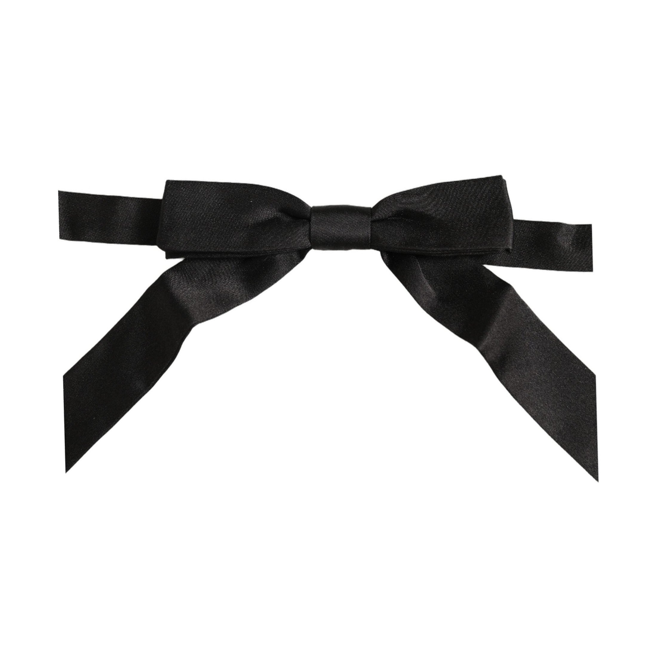 Dolce & Gabbana Men Black 100% SIlk Adjustable Neck Papillon Bow Tie