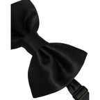 Dolce & Gabbana Men Black 100% Silk Adjustable Neck Papillon Bow Tie