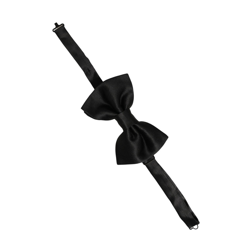 Dolce & Gabbana Men Black 100% Silk Adjustable Neck Papillon Bow Tie
