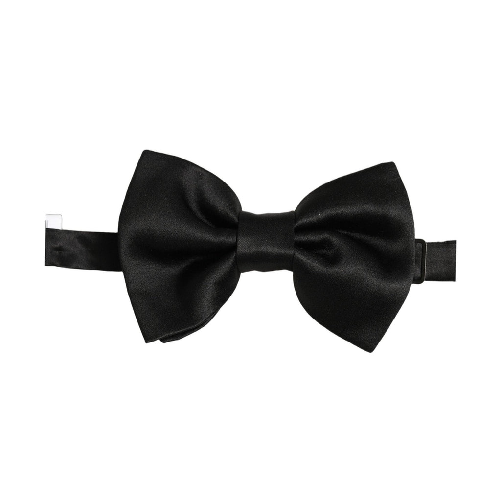 Dolce & Gabbana Men Black 100% Silk Adjustable Neck Papillon Bow Tie