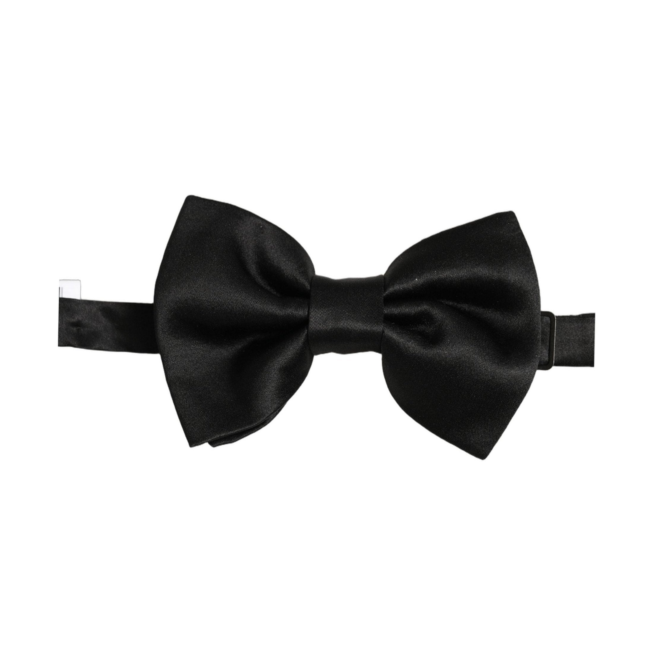 Dolce & Gabbana Men Black 100% Silk Adjustable Neck Papillon Bow Tie