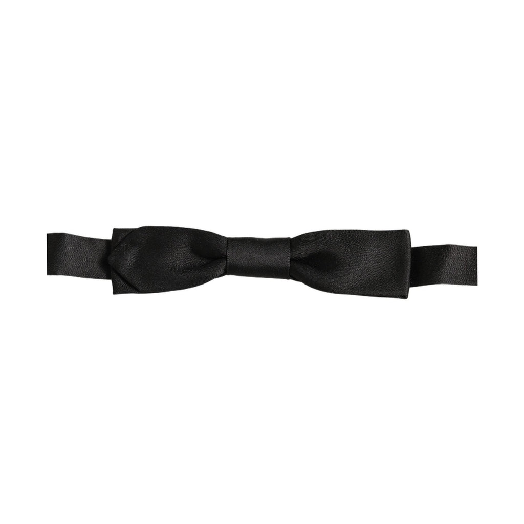 Dolce & Gabbana Men Black 100% SIlk Adjustable Neck Papillon Bow Tie