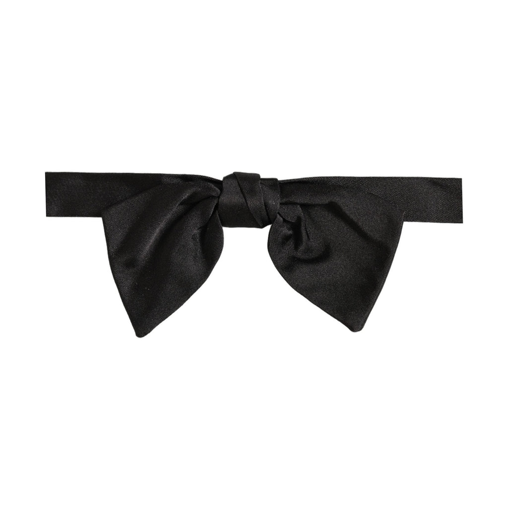 Dolce & Gabbana Men Black 100% SIlk Adjustable Neck Papillon Bow Tie