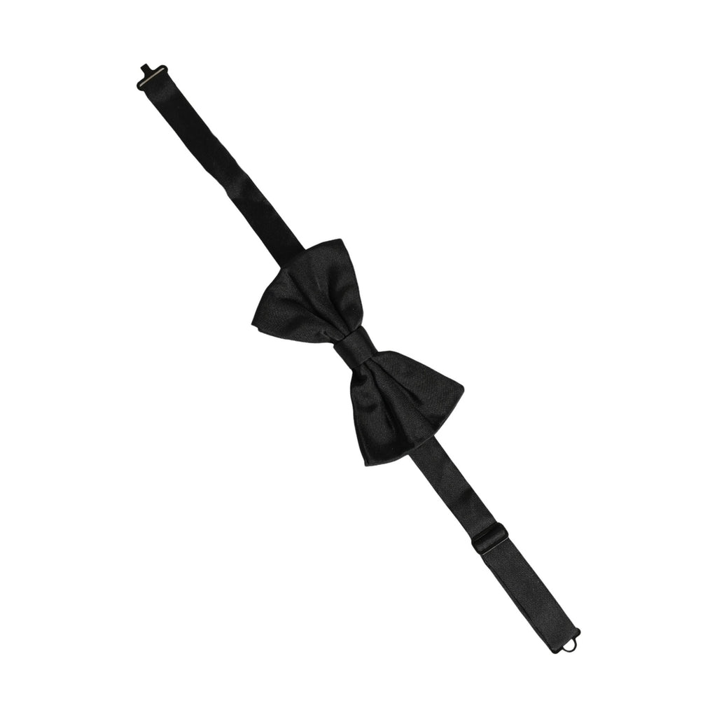 Dolce & Gabbana Men Black 100% Silk Adjustable Neck Papillon Bow Tie