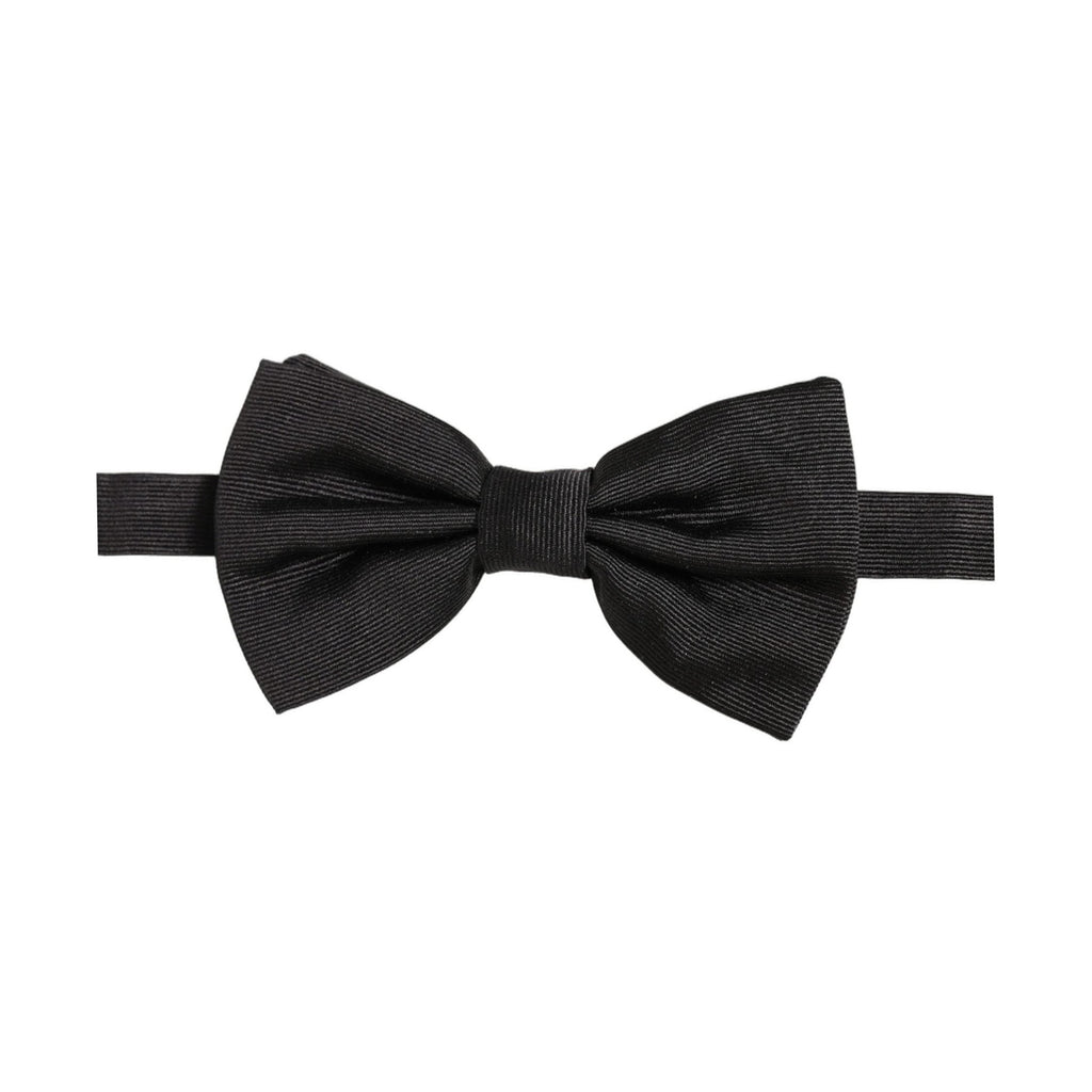 Dolce & Gabbana Men Black 100% Silk Adjustable Neck Papillon Bow Tie