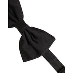 Dolce & Gabbana Men Black 100% Silk Adjustable Neck Papillon Bow Tie