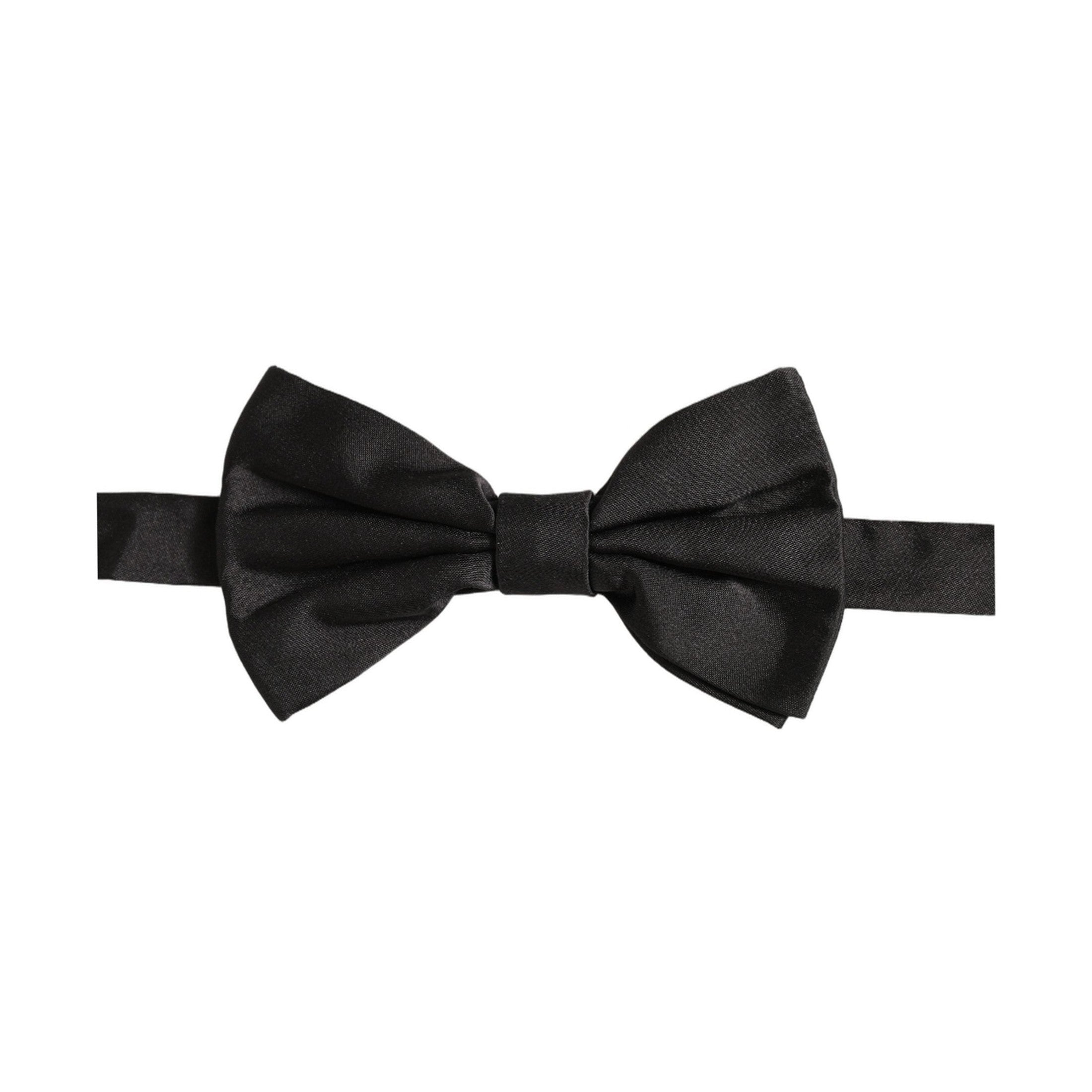 Dolce & Gabbana Men Black 100% Silk Adjustable Neck Papillon Bow Tie