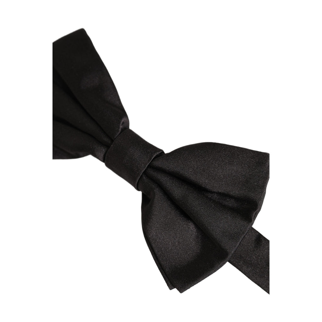Dolce & Gabbana Men Black 100% Silk Adjustable Neck Papillon Bow Tie