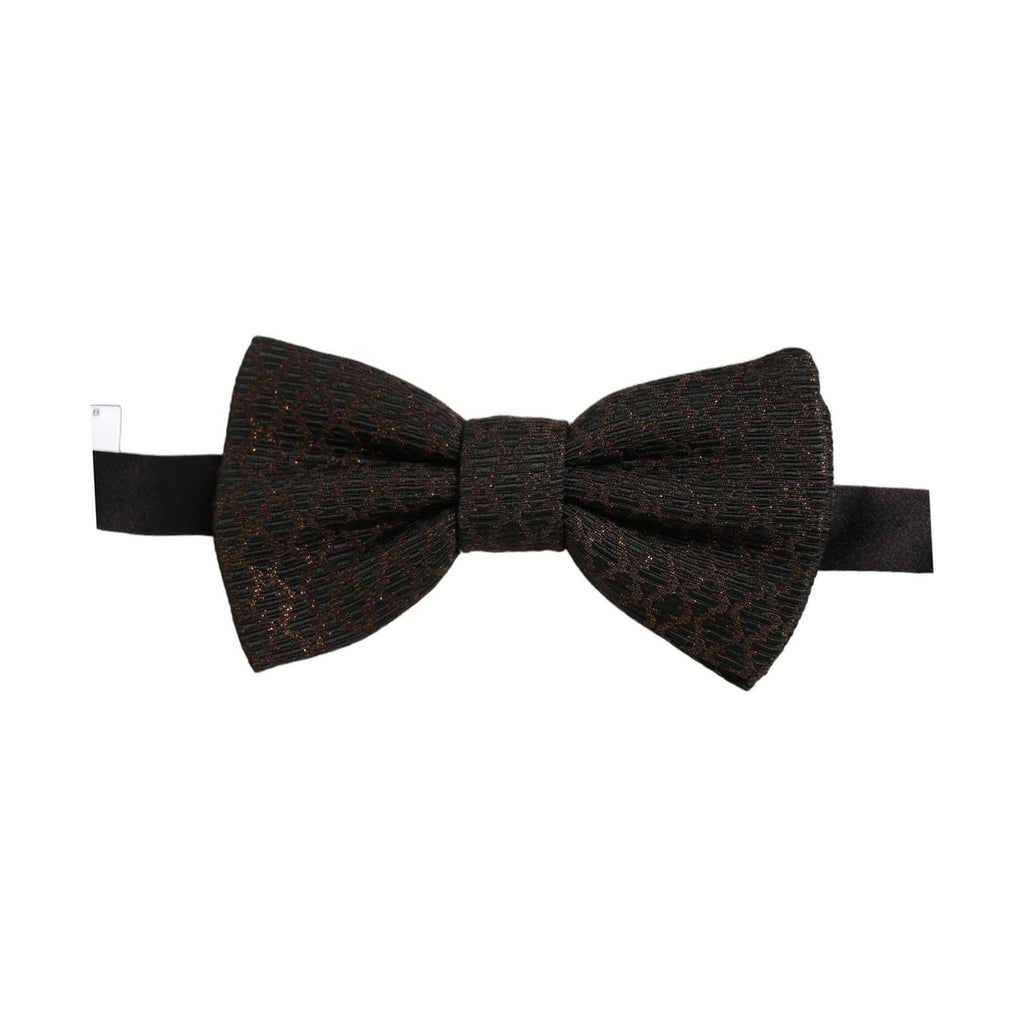 Dolce & Gabbana Men Brown 100% Silk Adjustable Neck Papillon Bow Tie