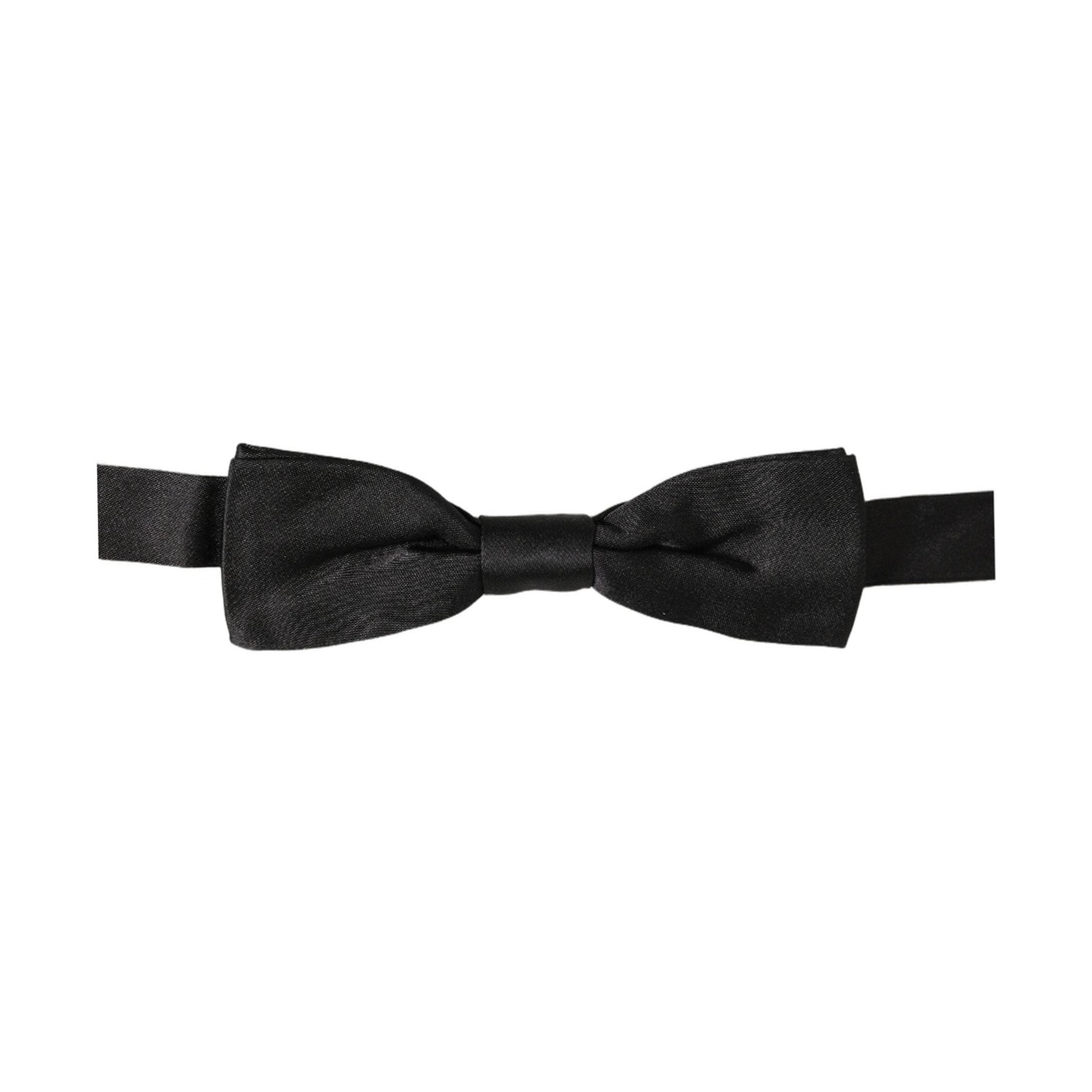 Dolce & Gabbana Men Black 100% Silk Adjustable Neck Papillon Bow Tie