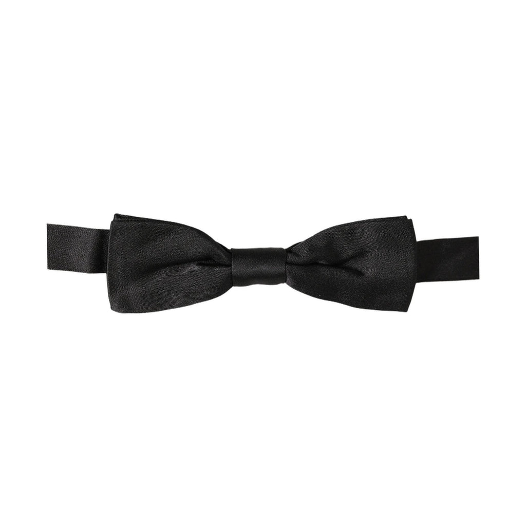 Dolce & Gabbana Men Black 100% Silk Adjustable Neck Papillon Bow Tie