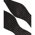 Dolce & Gabbana Black White Polka Dot Adjustable Neck Papillon Bow Tie