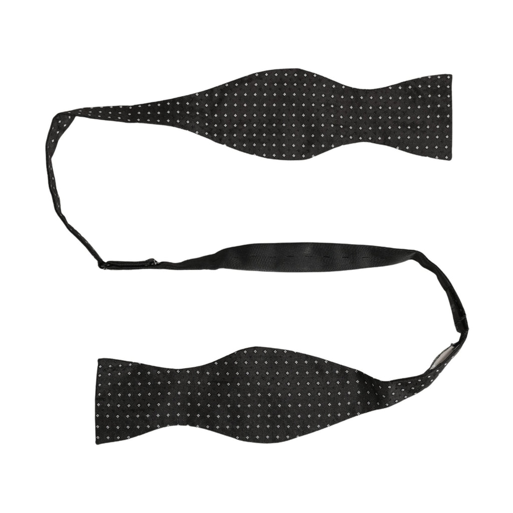 Dolce & Gabbana Black White Polka Dot Adjustable Neck Papillon Bow Tie