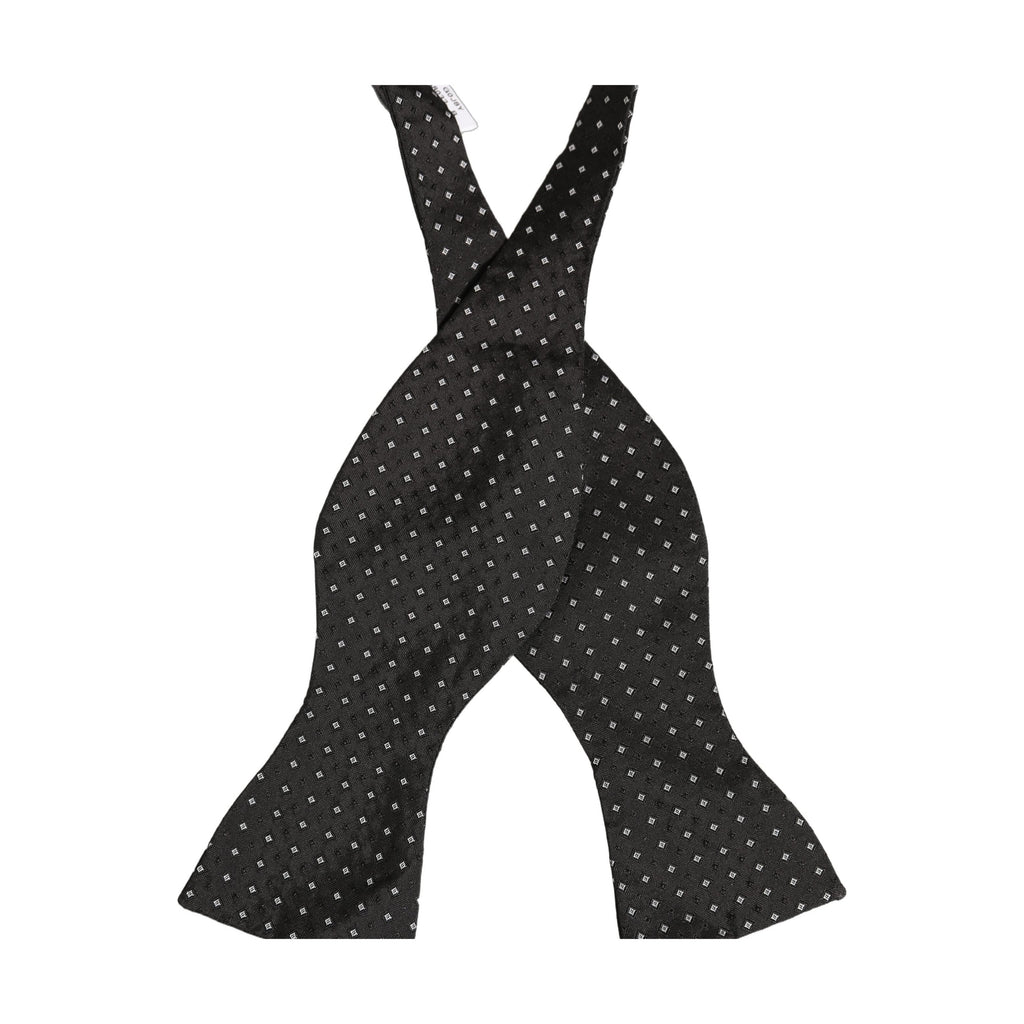 Dolce & Gabbana Black White Polka Dot Adjustable Neck Papillon Bow Tie