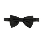 Dolce & Gabbana Men Black Silk Brocade Adjustable Neck Papillon Bow Tie